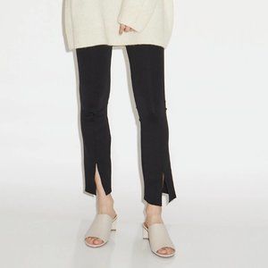 The Row Cropped Black Tights, Front Slit